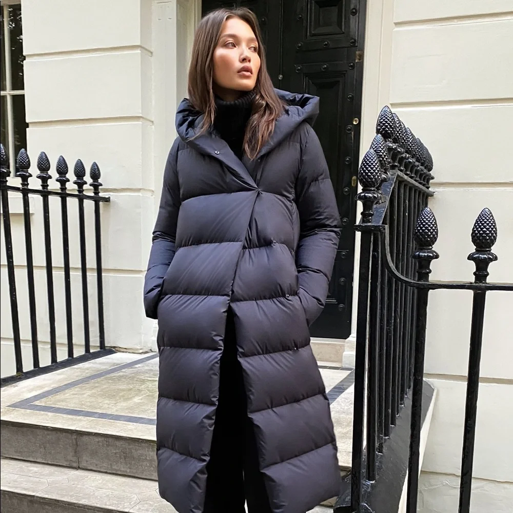 Aritzia Babaton Duvet Puffer Jacket in Taupe - Picture 6 of 7